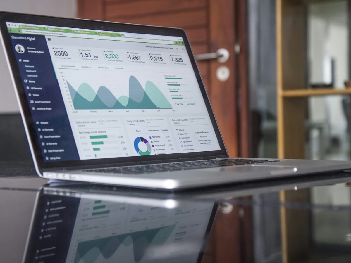 A laptop on a desk showing cost charts
